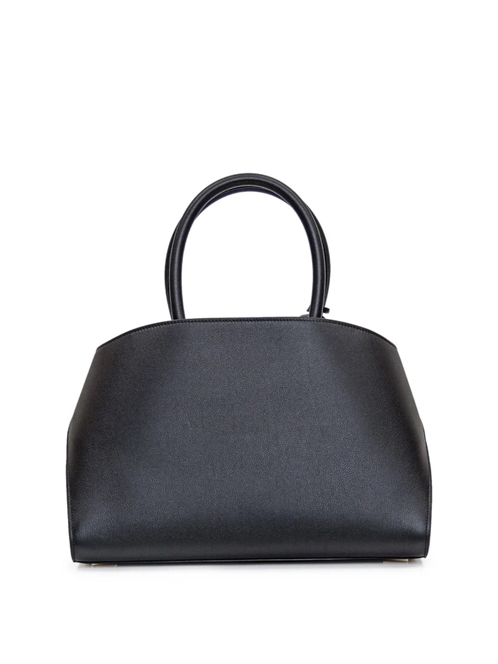 Salvatore Ferragamo Black Smooth Leather Top-Handle Satchel